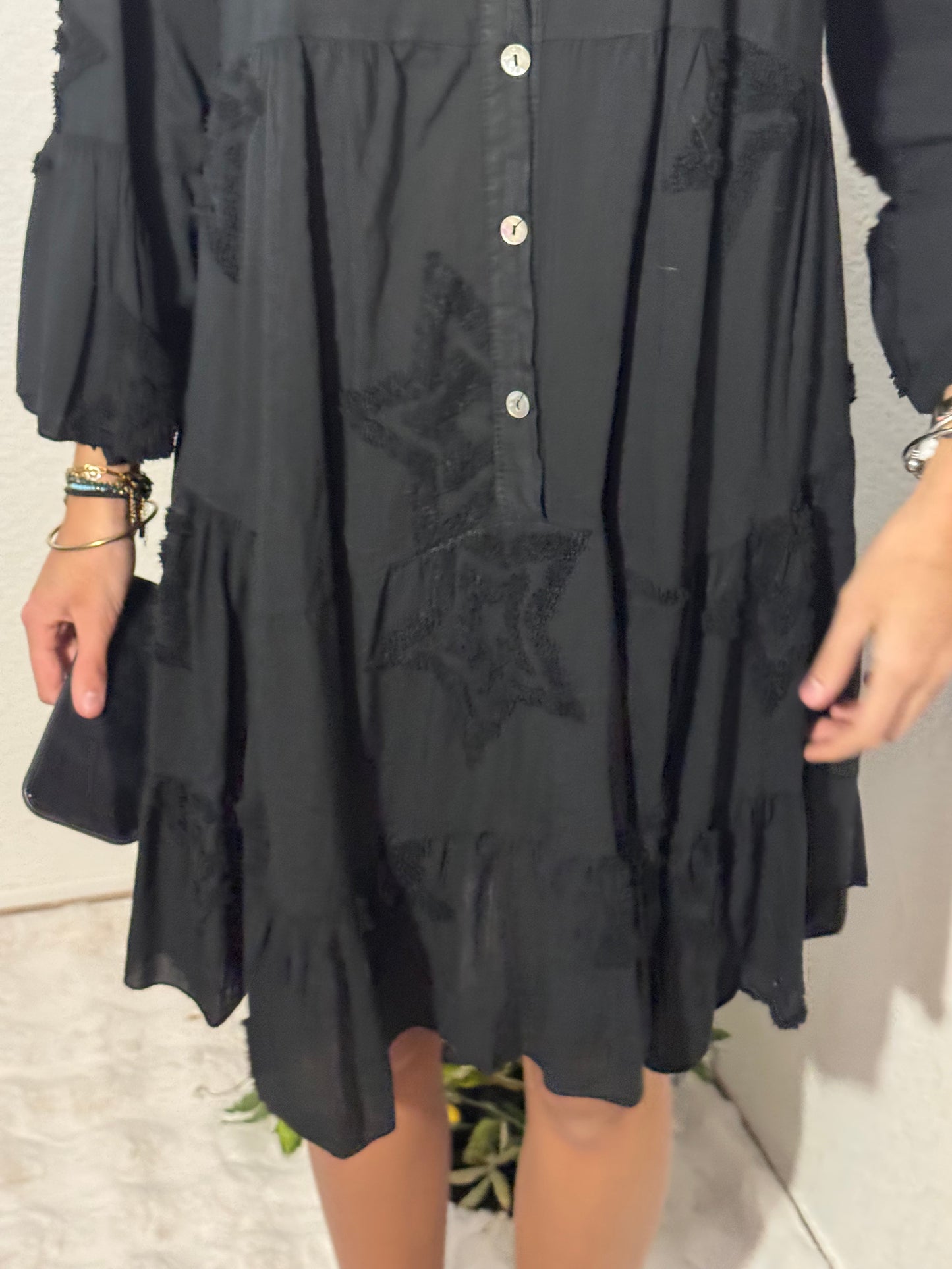 🖤 Robe Stella – Noire à Étoiles