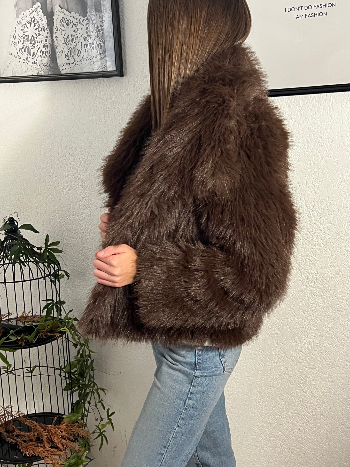 🐻 Veste Fausse Fourrure Choco