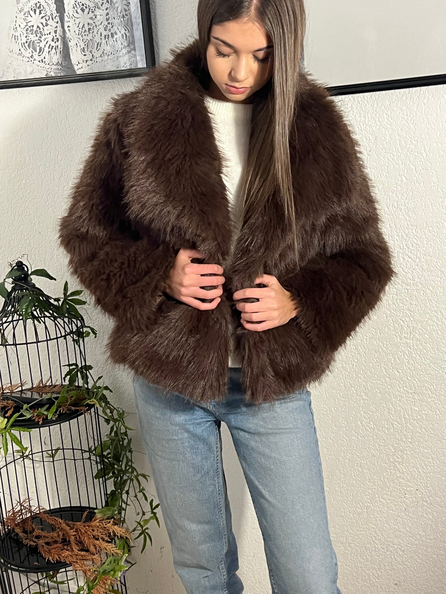 🐻 Veste Fausse Fourrure Choco